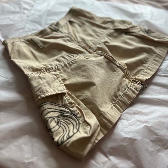 VTG 2000 Mavi cargo mini skirt Small embroidered pockets zip cowgirl grunge punk - Picture 6 of 17